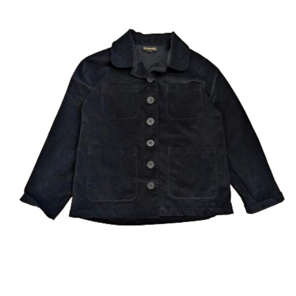 Nooworks black velvetty chore coat